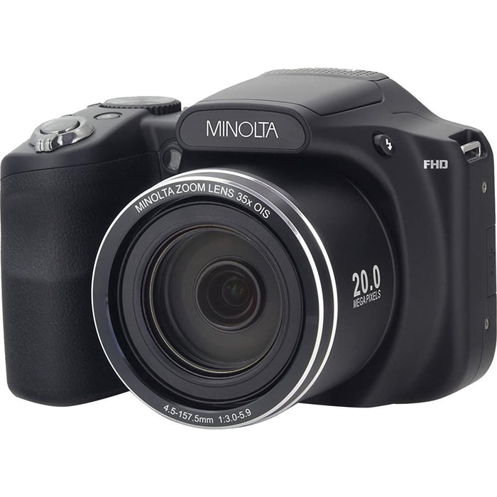 Minolta MN35Z-BK 20MP 35X Optical Zoom Wi-Fi Bridge Camera - Black