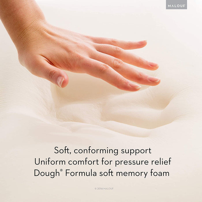 Malouf Z Travel Dough Memory Foam Pillow with Removable Bamboo Velour Rayon Cover