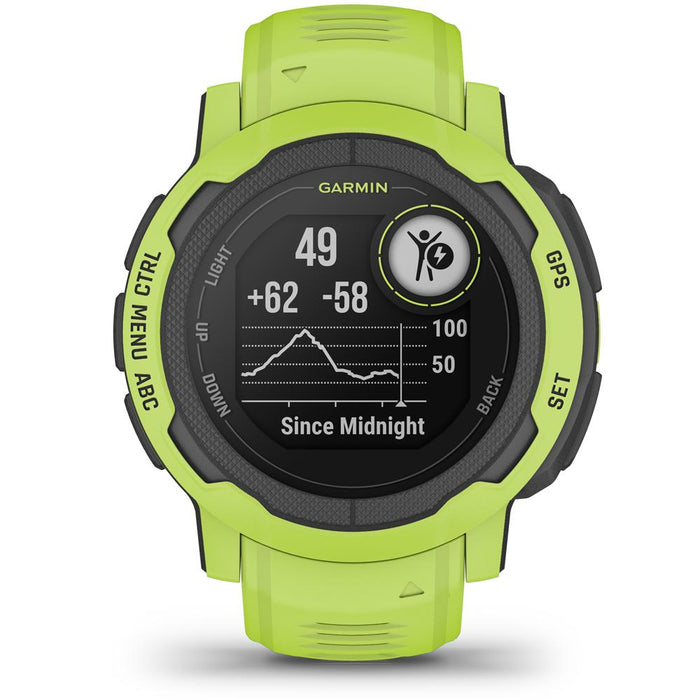 Garmin Instinct 2 GPS Smartwatch/Fitness Tracker, Electric Lime + Accessories Bundle