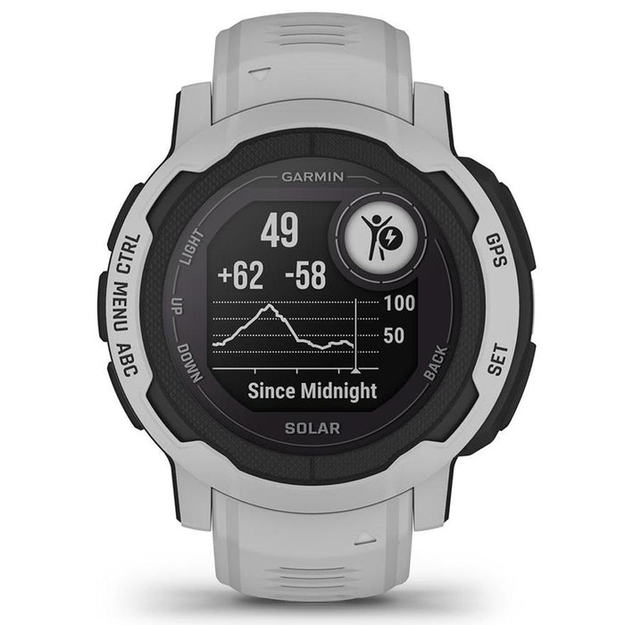 Garmin Instinct 2 Solar 45mm GPS Smartwatch, Mist Gray + Accessories Bundle