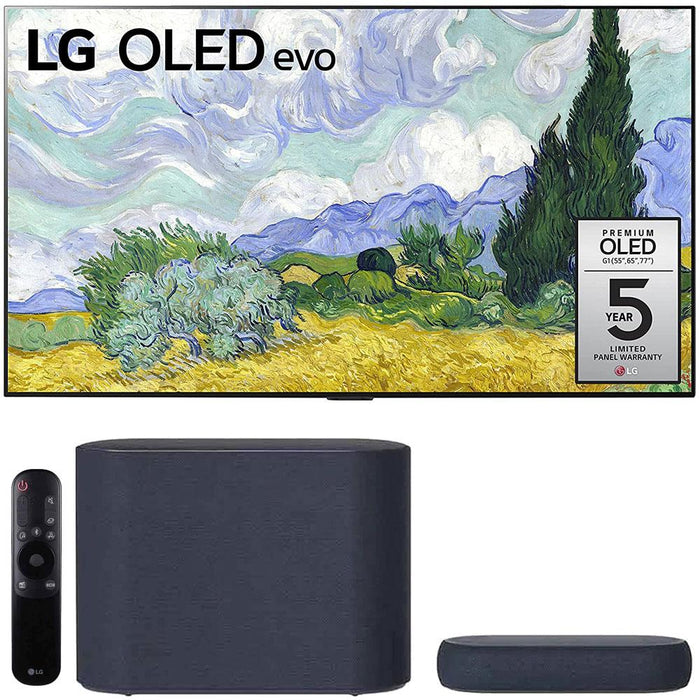 LG OLED65G1PUA 65" OLED evo Gallery TV (2021) Bundle + Eclair QP5 Soundbar, Black