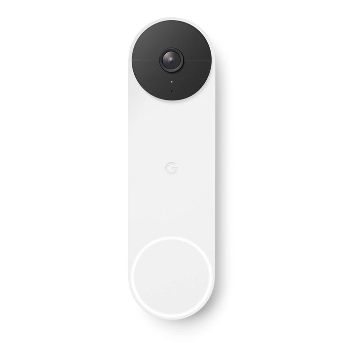 Google Nest Doorbell (Battery) - Snow w/ Google Nest Hub 2nd Gen, Chalk
