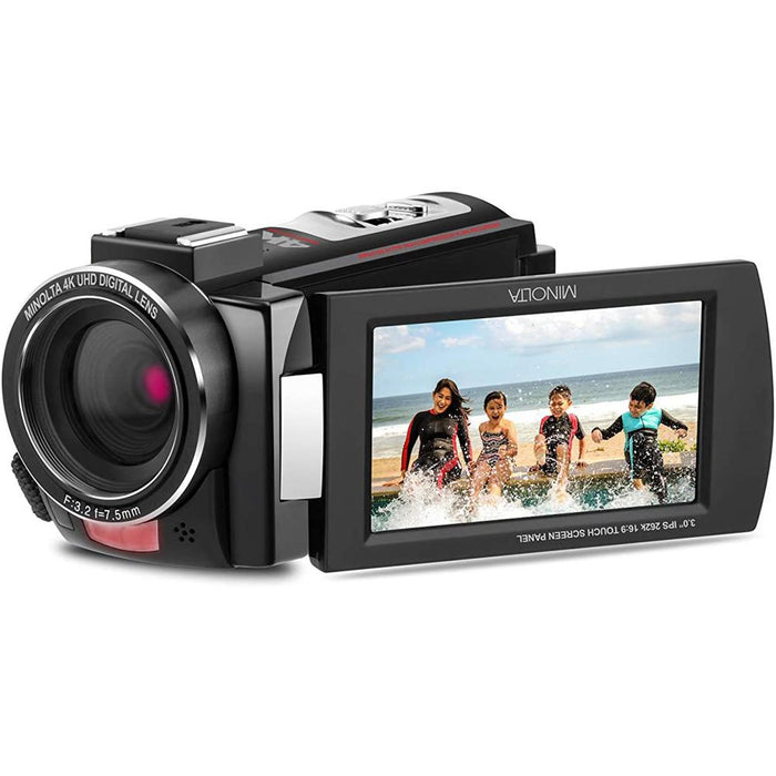 Minolta MN4K20NV 4K Ultra HD 30MP Night Vision Digital Camcorder + 64GB Accessory Bundle