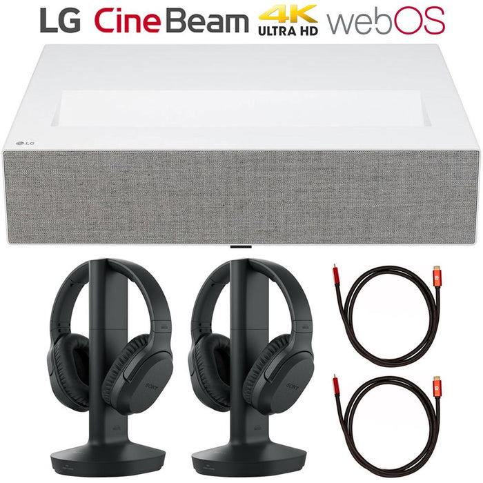 LG CineBeam HU715Q 4K UHD Laser UST Projector w/ Sony RF400 Headphone Bundle