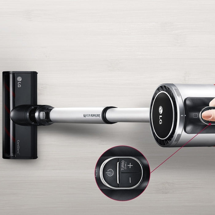 LG CordZero A9 Ultimate Cordless Stick Vacuum, Iron Grey + Microfiber Hand Duster