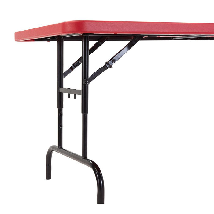 National Public Seating Adjustable Heavy Duty Folding Table 30 x 72 - Red