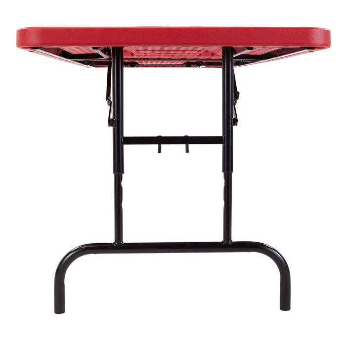 National Public Seating Adjustable Heavy Duty Folding Table 30 x 72 - Red