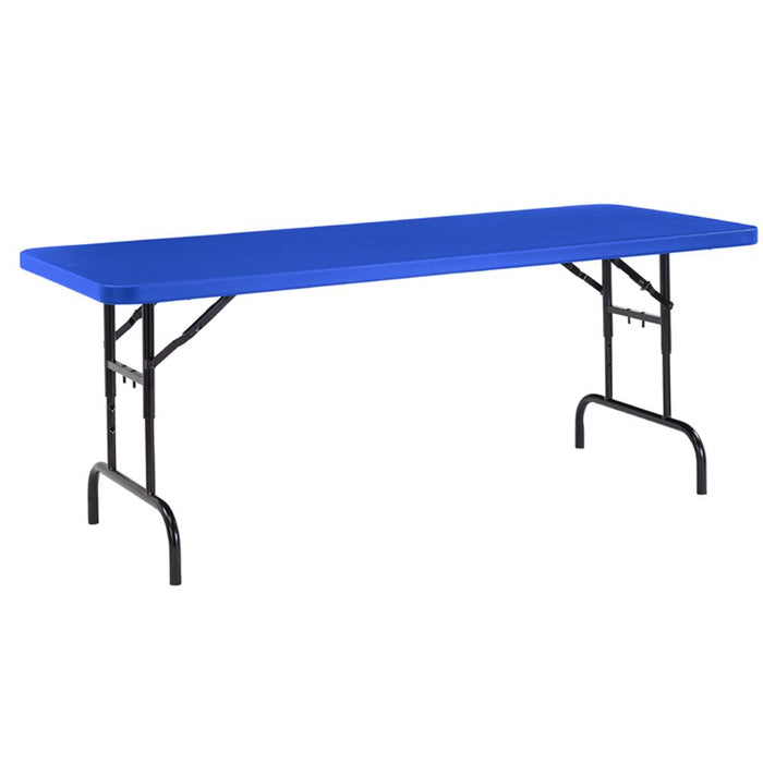 National Public Seating Adjustable Heavy Duty Folding Table 30 x 72 - Blue