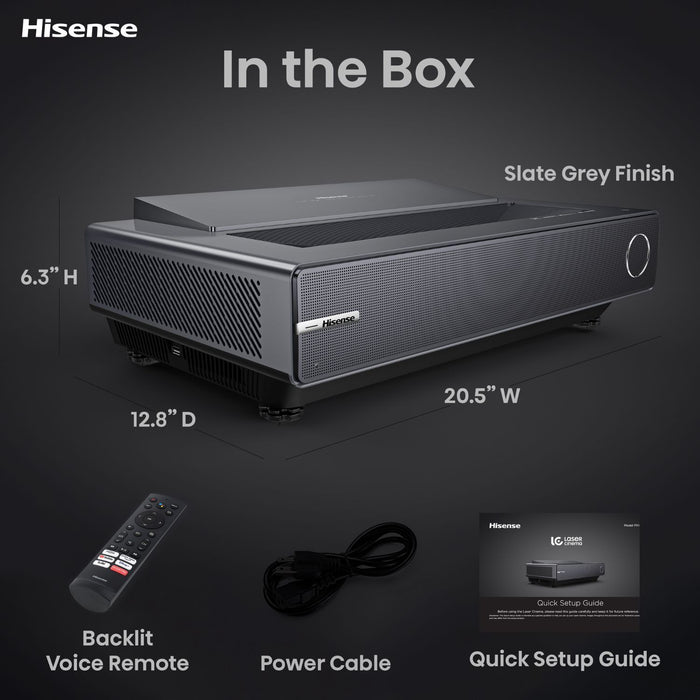 Hisense PX1-PRO 90-130" Ultra Short Throw 4K HDR LASER Projector + Headphone Bundle