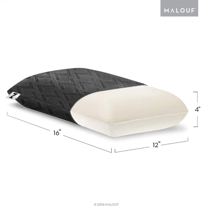 Malouf Z Travel Dough Memory Foam Pillow w/ Removable Bamboo Velour Cover 2 Pack