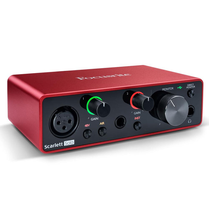 Mackie CR3 3" Multimedia Studio Monitors Pair w/ Focusrite Audio Interface Bundle