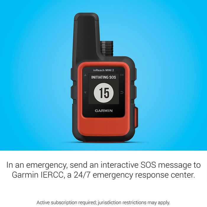 Garmin inReach Mini 2 Portable Satellite GPS Navigator (Flame Red) w/ Accessory Bundle
