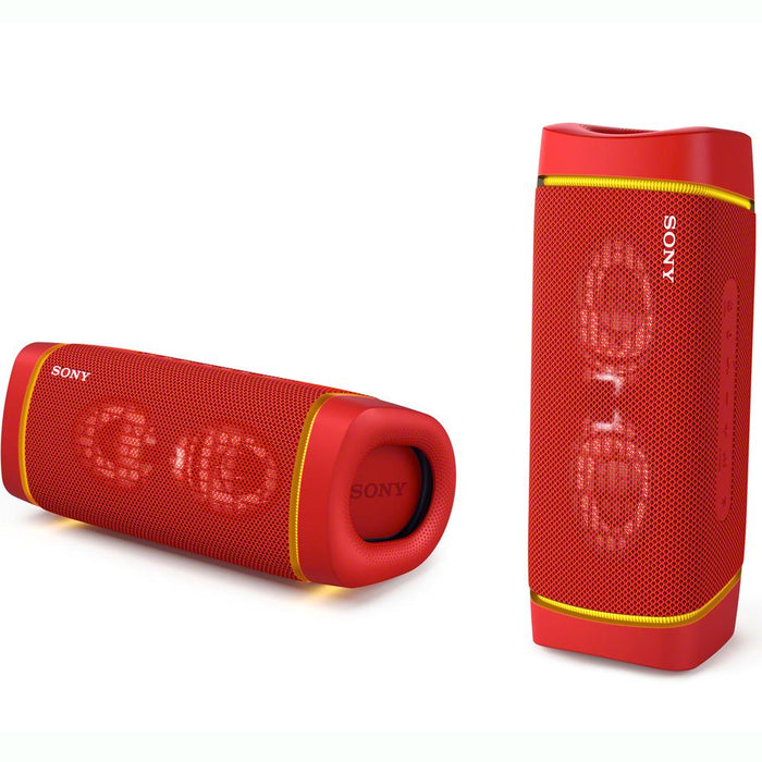 Sony SRS-XB33 Portable Waterproof Bluetooth Speaker (Red) w/ Earbuds & More Bundle