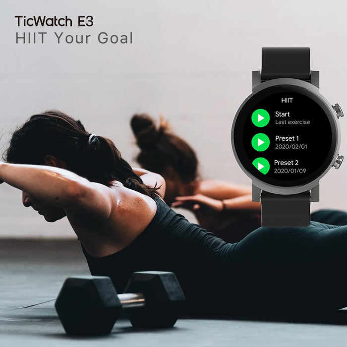 TicWatch E3 Smartwatch/Fitness Tracker with Extra Silicon Rubber Blue Band - WH12018P