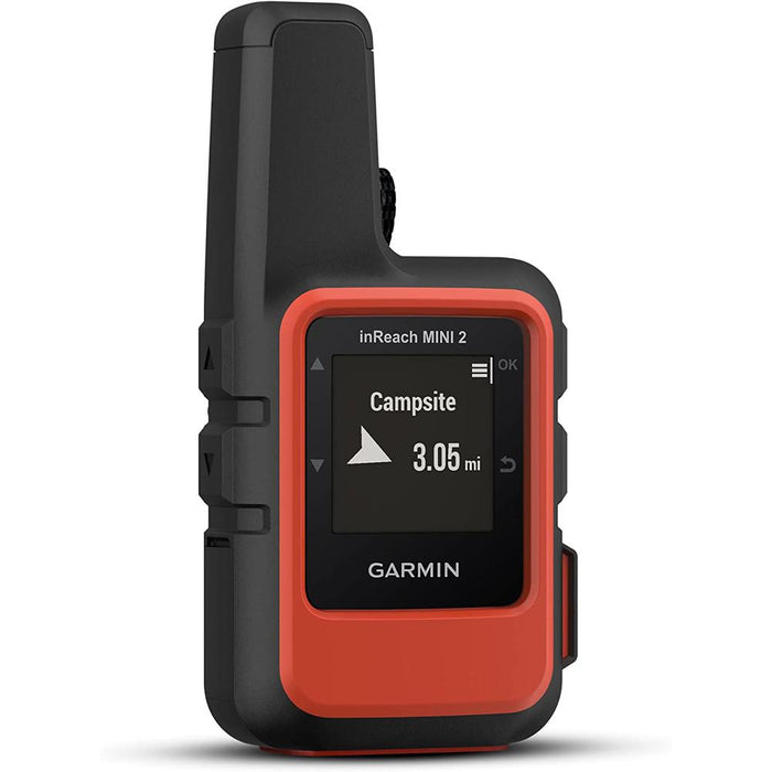 Garmin inReach Mini 2 Portable Satellite GPS Navigator (Flame Red) w/ Warranty Bundle