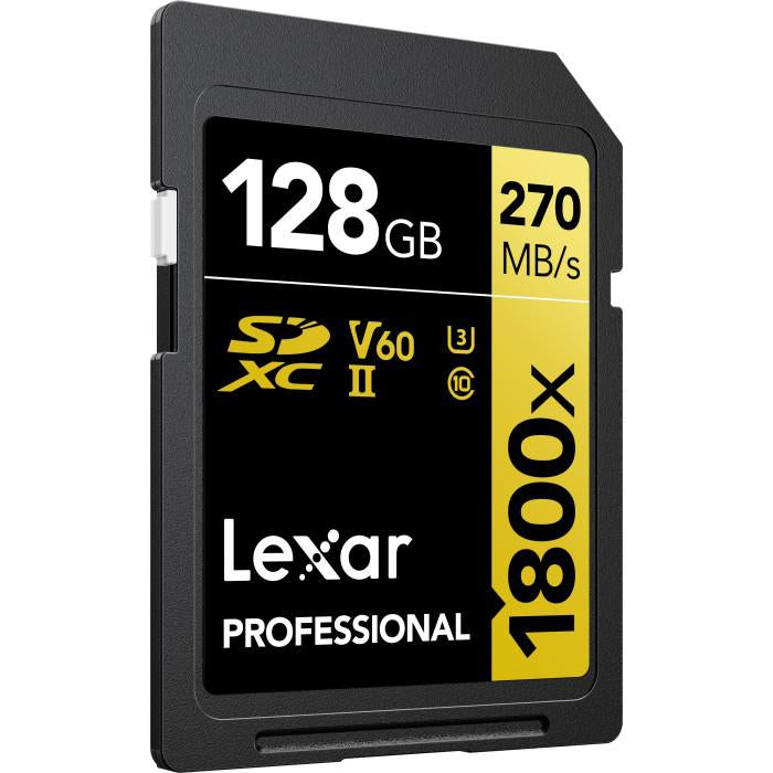 Lexar Professional 1800x SDXC UHS-II Card GOLD Series 128GB