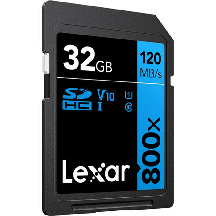 Lexar 32GB High-Performance 800x UHS-I SDHC Memory Card BLUE with Reader Bundle