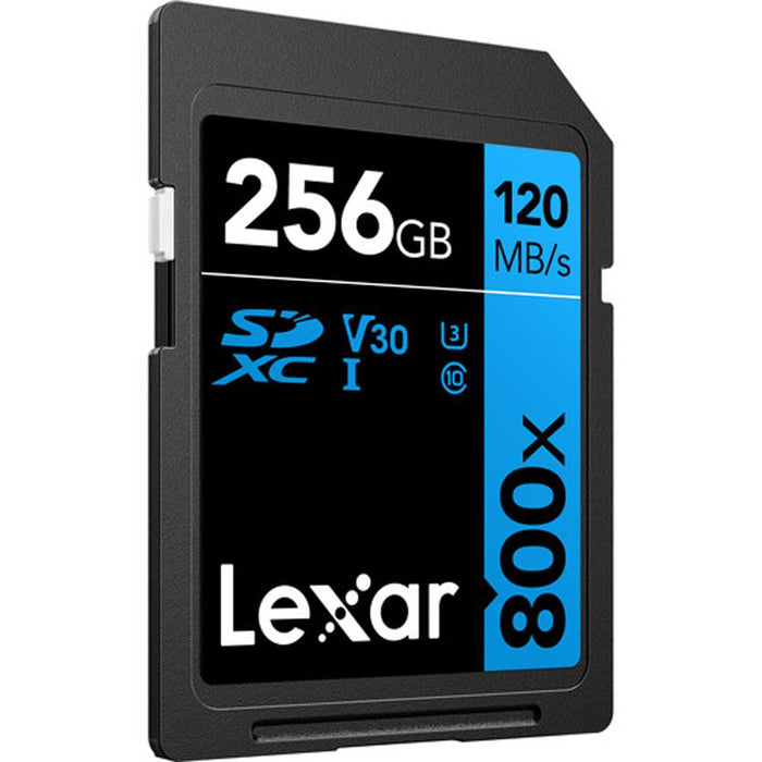 Lexar 256GB High-Performance 800x UHS-I SDHC Memory Card BLUE with Reader Bundle