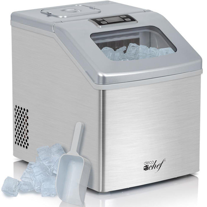 Deco Chef Countertop Portable Ice Maker 40 lb/Day Steel with Extended Warranty