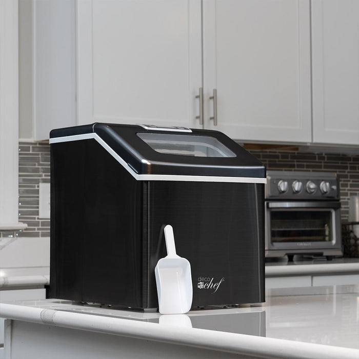Deco Chef Countertop Portable Ice Maker 40 lb/Day Black with Extended Warranty