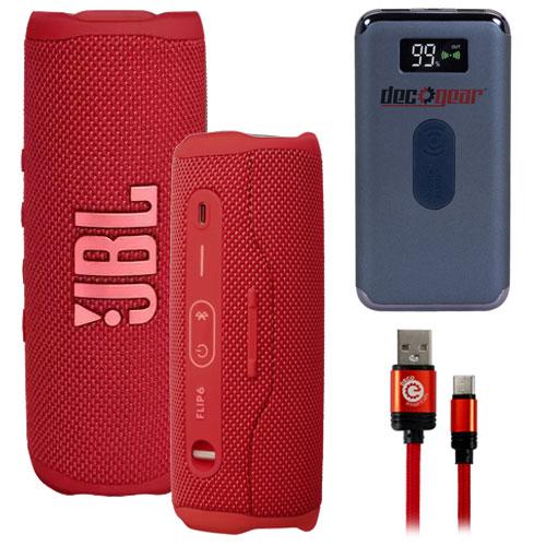 JBL Flip - Portable Waterproof Bluetooth Speaker, Red with Po — Beach