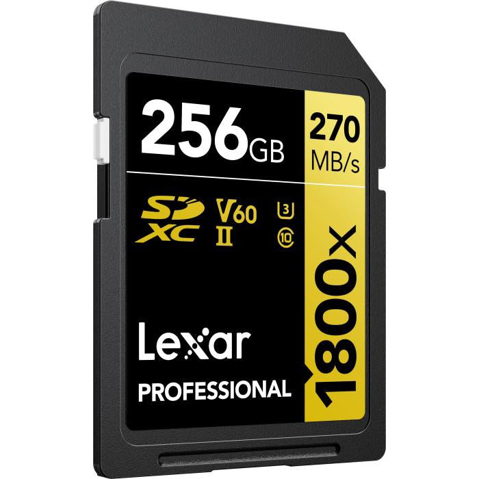 Lexar Professional 1800x SDXC UHS-II Card GOLD Series 256GB - (3-Pack)