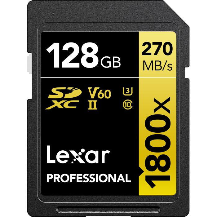 Lexar Professional 1800x SDXC UHS-II Card GOLD Series 128GB - (4-Pack)