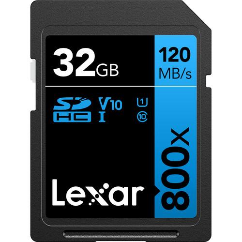 Lexar 32GB High-Performance 800x UHS-I SDHC Memory Card BLUE Series - (2-Pack)