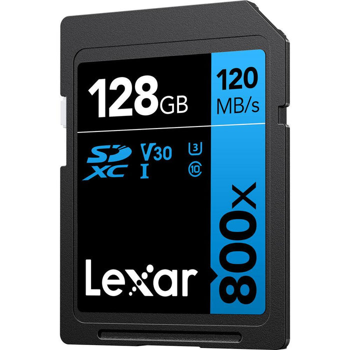Lexar 128GB High-Performance 800x UHS-I SDHC Memory Card BLUE Series - (4-Pack)