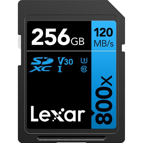 Lexar 256GB High-Performance 800x UHS-I SDHC Memory Card BLUE Series - (2-Pack)