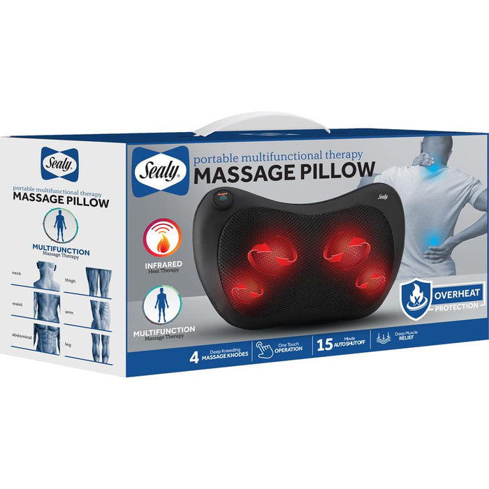 Sealy Deep Tissue Mini Massage Pillow Pad - Black (SL-HW-MA-120-BK) - Open Box