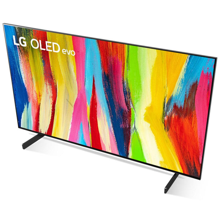 LG 65 Inch HDR 4K Smart OLED TV 2022 with Deco Home 60W Soundbar Bundle