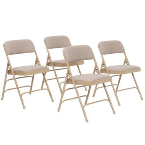 National Public Seating 2300 Series Deluxe Fabric Upholstered Folding Chair, Cafe Beige (Pack of 4)