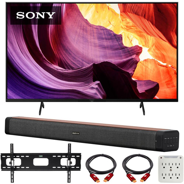 Sony 55" X80K 4K Ultra HD LED Smart TV 2022 with Deco Home 60W Soundbar Bundle