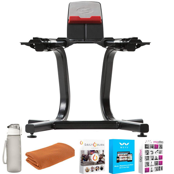 Bowflex SelectTech Dumbbell Stand with Media Rack 100584 + Fitness Bundle