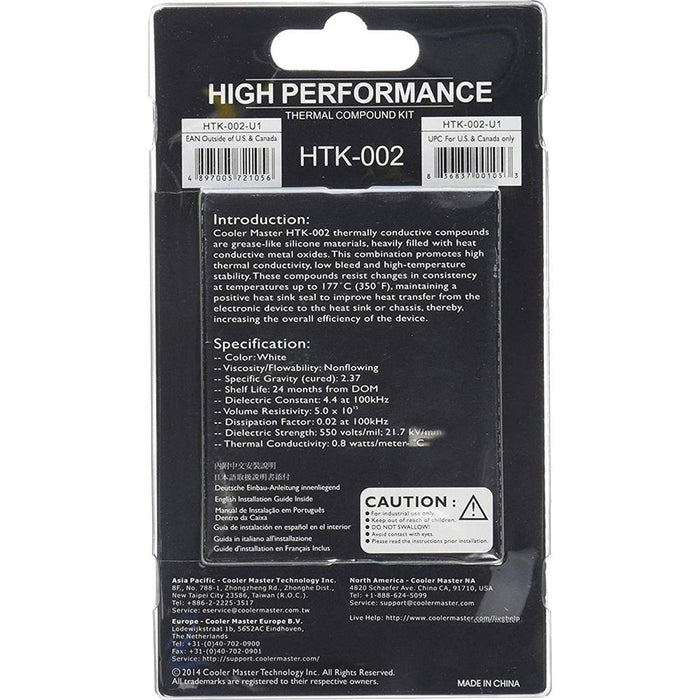 Cooler Master HTK-002-U1 High Performance Thermal Paste for CPU, Chipsets, VGA Cards