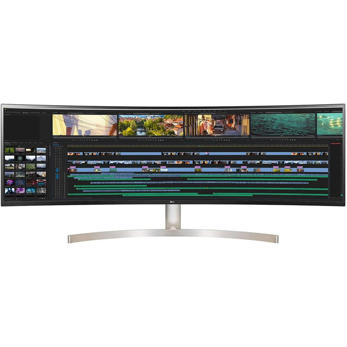 LG 49" 32:9 UltraWide Dual QHD IPS HDR 10 Curved LED Monitor + Accessories Bundle