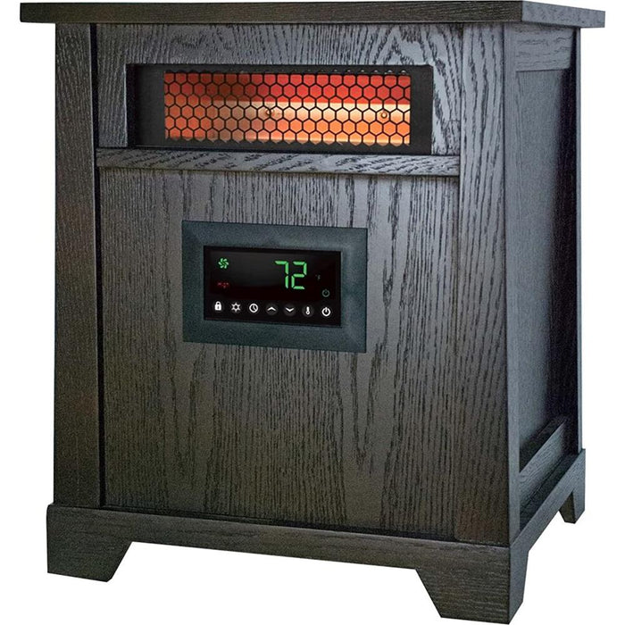 LifeSmart 6-Element Infrared Wood Heater with Wood Cabinet - HT1125