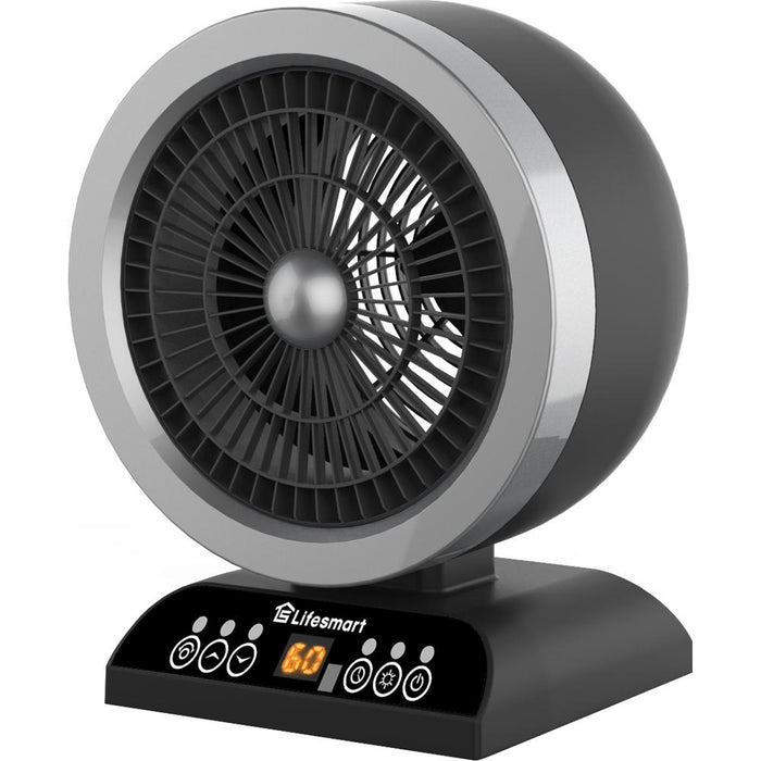 LifeSmart HTFN1002 2-in-1 Digital Fan and Heater with Oscillation, Black