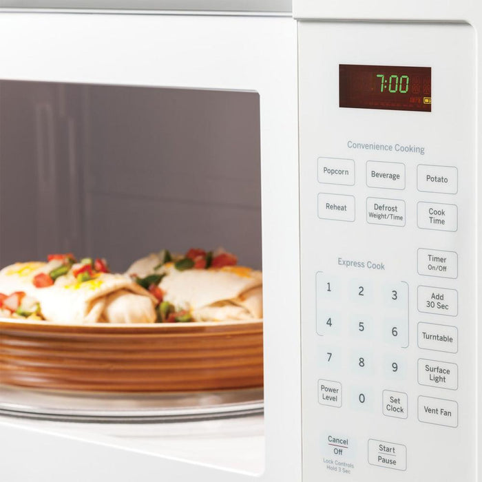 GE 1.6 Cu. Ft. Over-the-Range Microwave Oven White with 2 Year Extended Warranty
