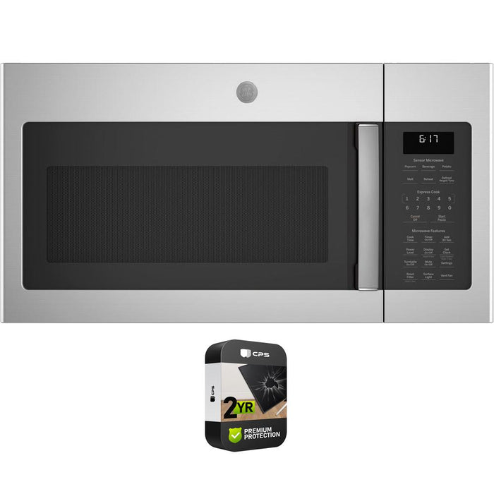 GE 1.7 Cu. Ft. Over-the-Range Sensor Microwave Oven Steel with 2 Year Warranty