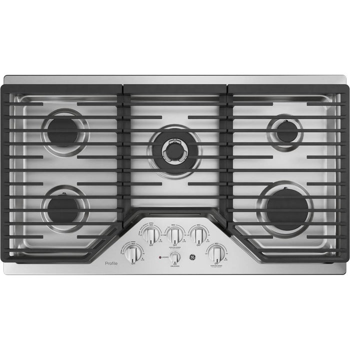 GE Profile 36" Built-In Gas Cooktop With 5 Burners and Griddle + 3 Year Warranty