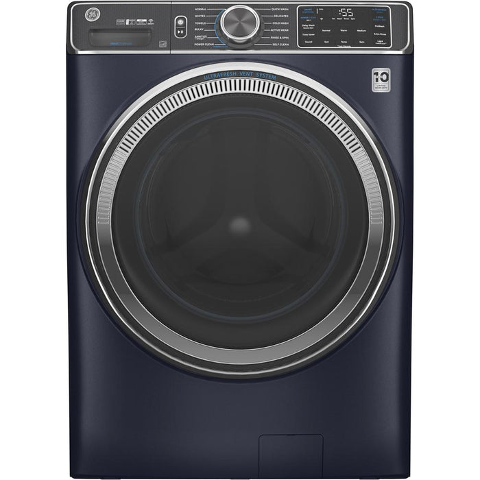 GE 5.0 CU. FT. Capacity Front Load Smart Steam Washer Sapphire Blue + Warranty