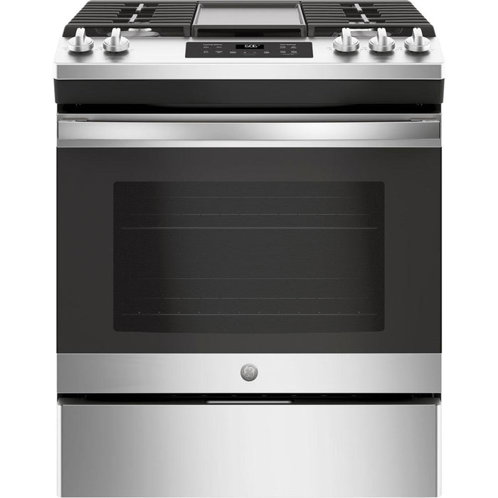 GE 30" Slide-In Front Control Gas Range Oven with 3 Year Extended Warranty