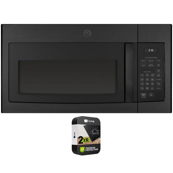 GE 1.6 Cu. Ft. Over-the-Range Microwave Oven Black with 2 Year Extended Warranty