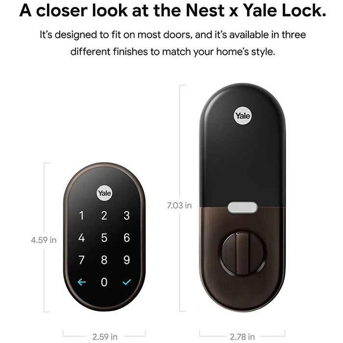 Nest x Yale Lock with Nest Connect - (Oil Rubbed Bronze) - Open Box