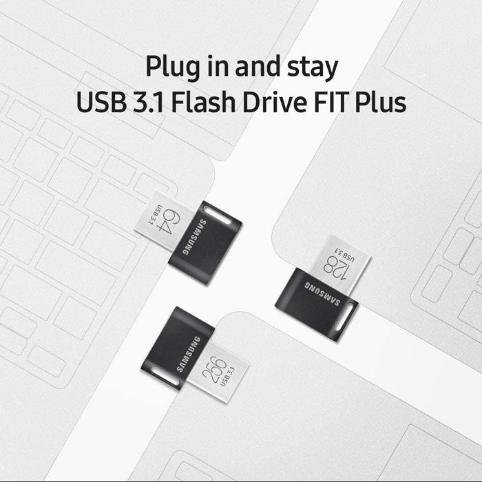 Samsung FIT Plus USB 3.1 Flash Drive, 128GB - MUF-128AB/AM