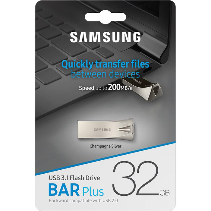 Samsung MUF-32BE3/AM BAR Plus USB 3.1 Flash Drive 32GB, Champagne Silver