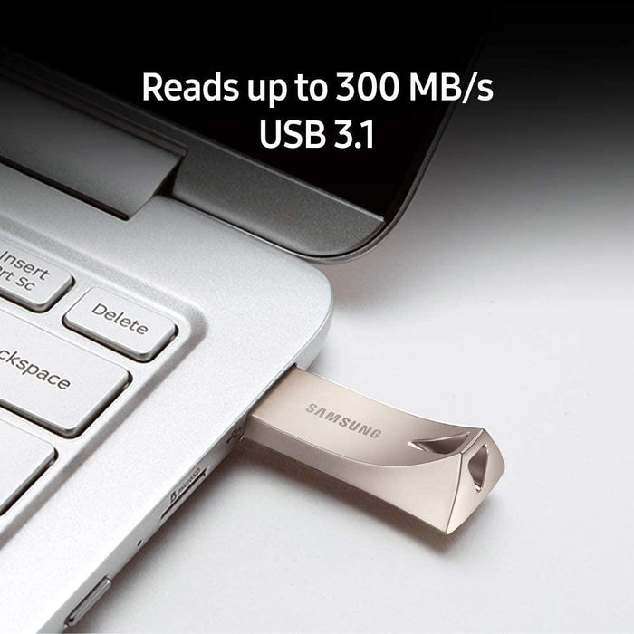 Samsung MUF-128BE3/AM BAR Plus USB 3.1 Flash Drive 128GB, Champagne Silver