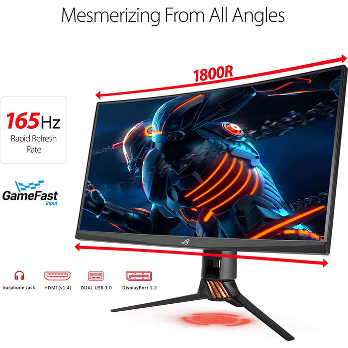 ASUS ROG Swift PG27VQ 27" 1440p 1ms 165Hz G-SYNC Curved Gaming Monitor - Refurbished